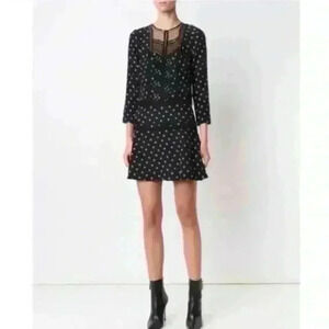 Veronica Beard Jasmine Lace Inset Boho Dress -Size 6